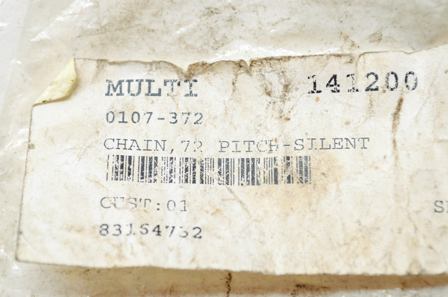 New OEM Arctic Cat 0107-372 Silent Chain 72 Pitch NOS