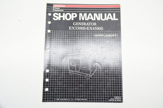 OEM Honda 61ZB701Z Supplement Shop Manual Generator EX3300SK1 EX4500SK1 NOS