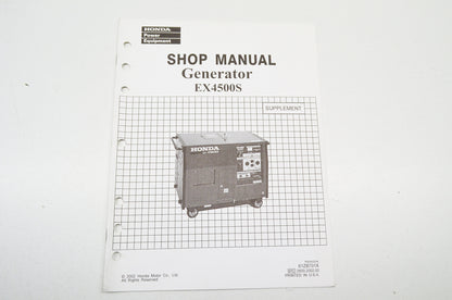 OEM Honda Supplement Shop Manual Generator EX4500S
