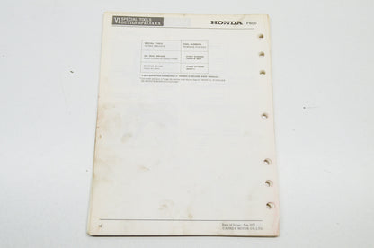 OEM Honda 6872310 F500(EF) Service Manual