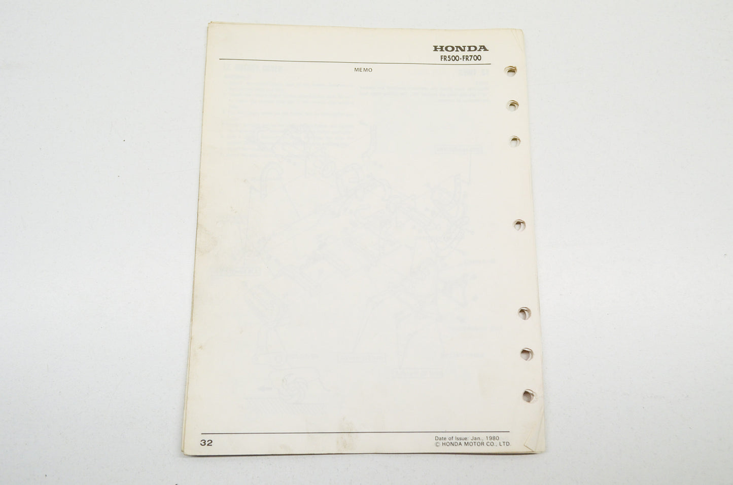OEM Honda 6172310 Shop Manual FR500 FR700