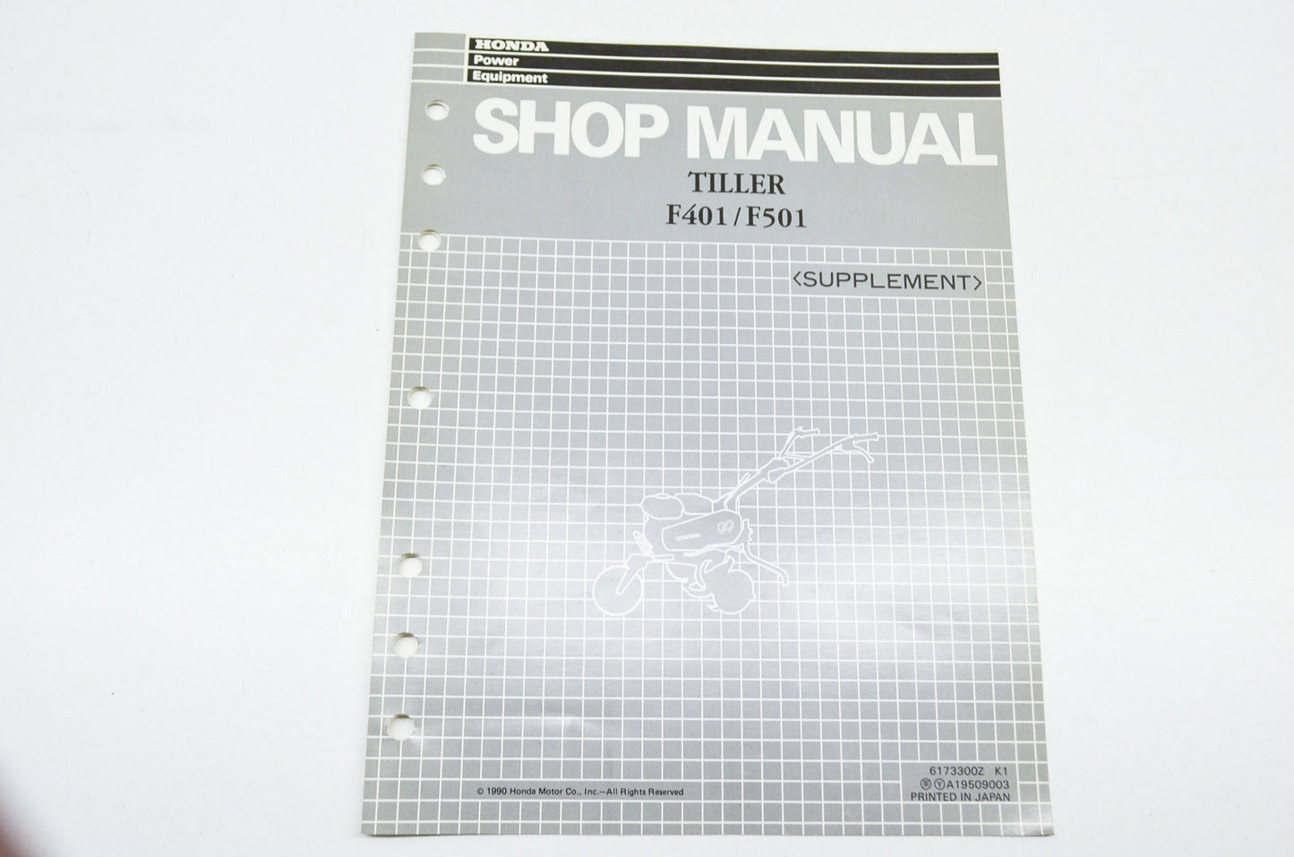 OEM Honda 6173300Z Supplement Shop Manual Tiller F401 F501