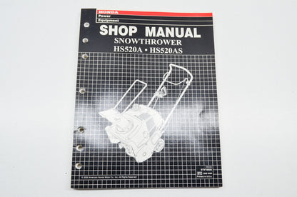 OEM Honda Shop Manual Snowthrower HS520A HS520AS