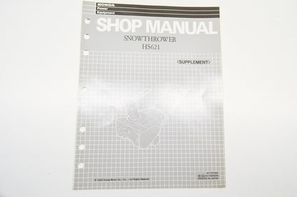 New OEM Honda Supplement Shop Manual Snowthrower HS621 NOS
