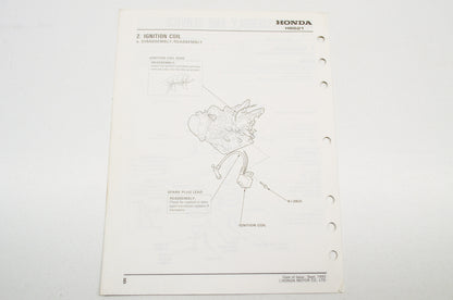 New OEM Honda Supplement Shop Manual Snowthrower HS621 NOS