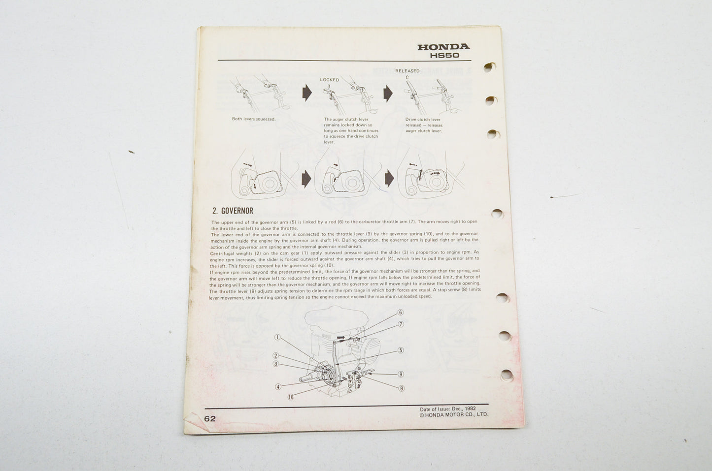 OEM Honda Shop Manual HS50