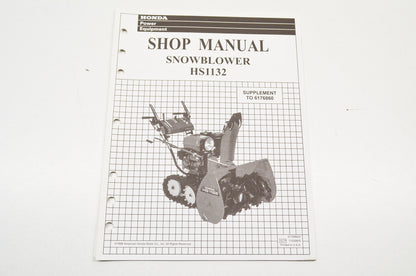 OEM Honda Supplement Shop Manual Snowblower HS1132