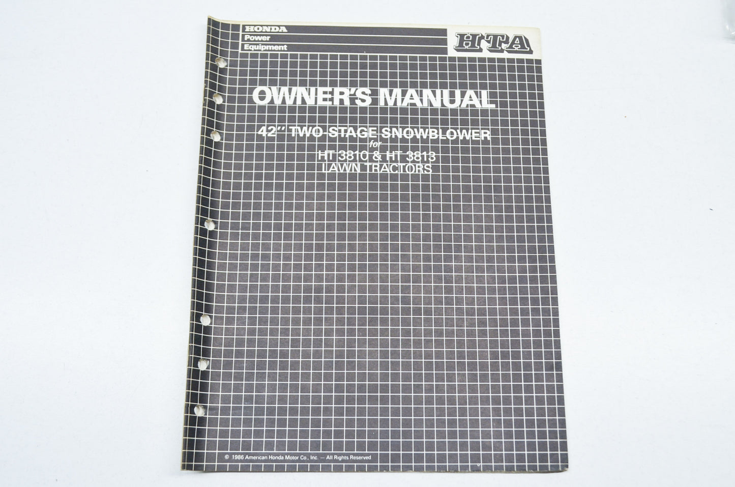 OEM Honda Owner's Manual 42' Two-Stage Snowblower for HT3810 HT3813