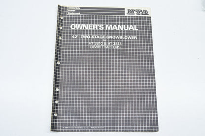 OEM Honda Owner's Manual 42' Two-Stage Snowblower for HT3810 HT3813