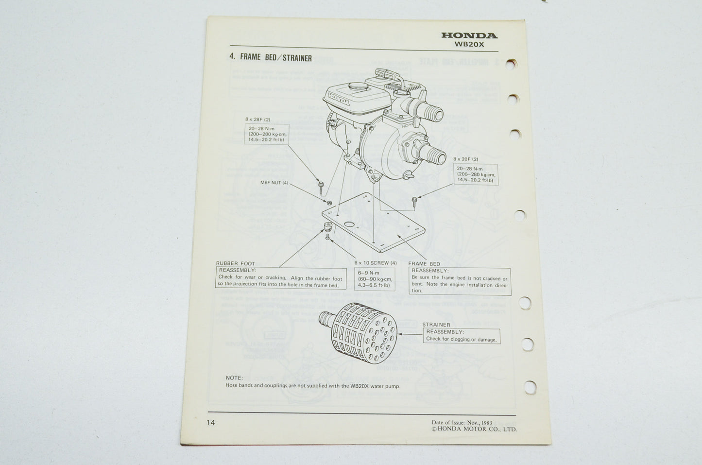 OEM Honda 61YB500Z Supplement Shop Manual WB20X