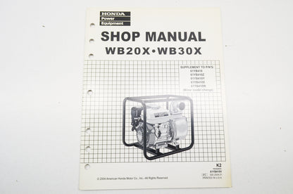 OEM Honda 61YB410V Supplement Shop Manual WB20X WB30X NOS