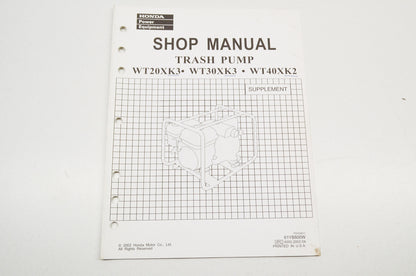 OEM Honda 61YB800W First Edition Supplement Shop Manual Trash Pump