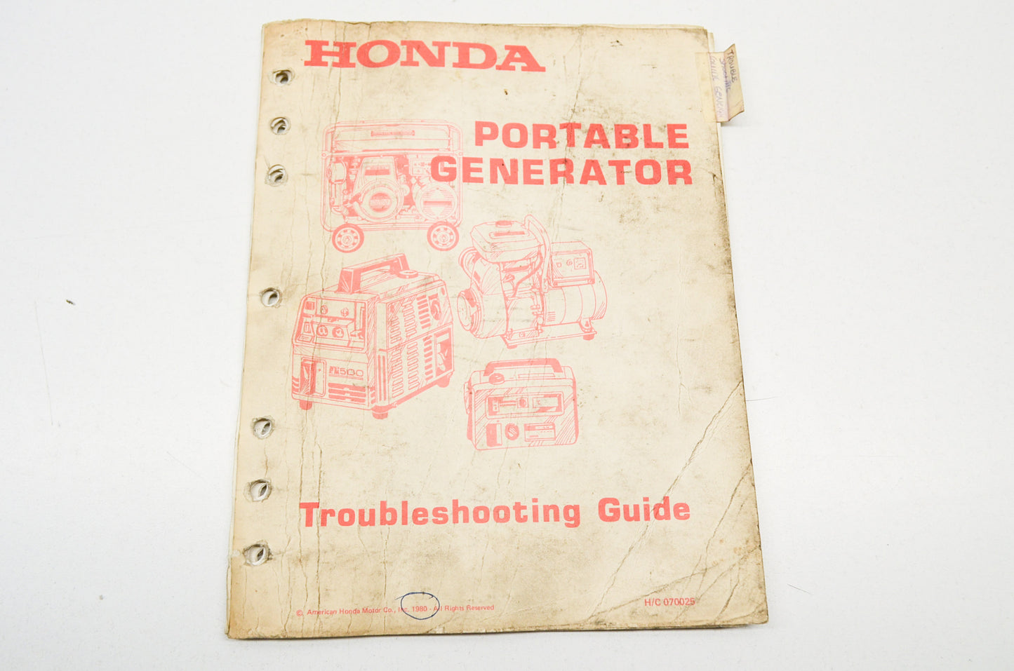 OEM Honda 70025 Troubleshooting Guide Portable Generator