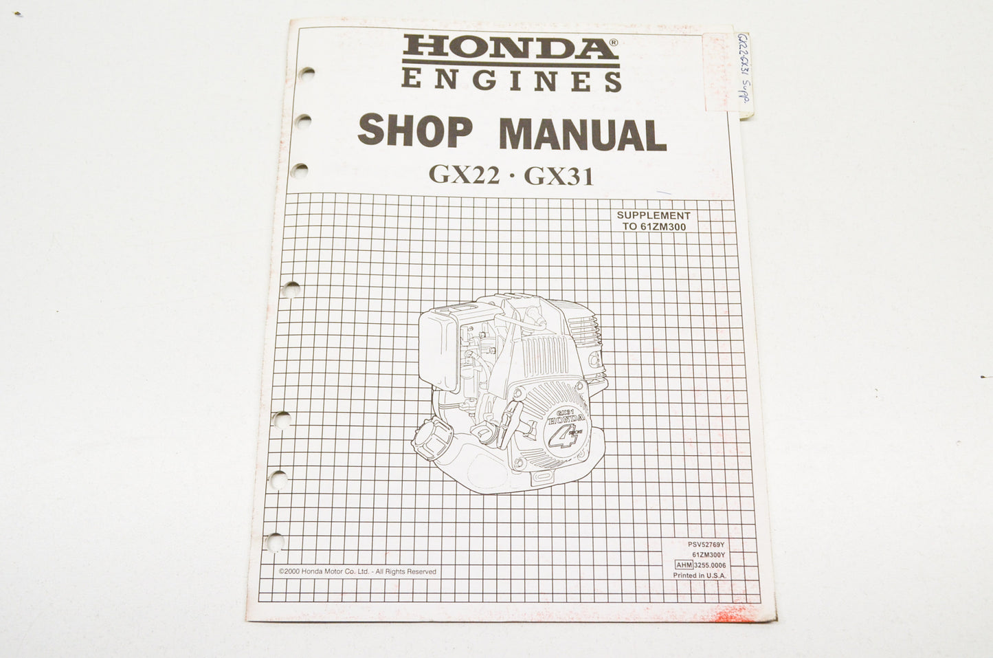 OEM Honda 61ZM300Y Engines Shop Manual Supplement GX22 GX31