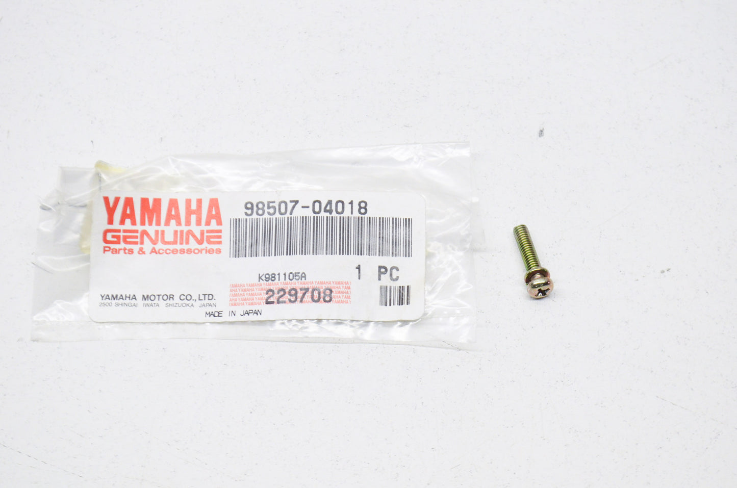 OEM Yamaha 98507-04018-00 Pan Head Screw NOS