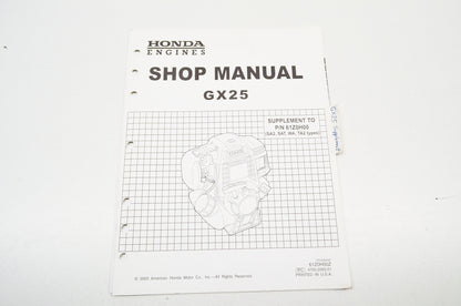 OEM Honda 61Z0H00Z Engines Shop Manual Supplement GX25