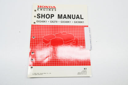 OEM Honda Engines Shop Manual GX240K1 GX270 GX340K1 GX390K1
