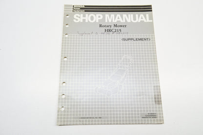 OEM Honda Shop Manual Supplement HRC215