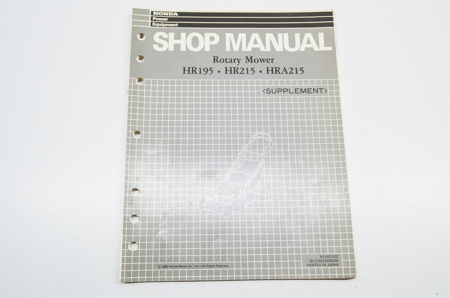 OEM Honda Shop Manual Supplement Rotary Mower HR195 HR215 HRA215