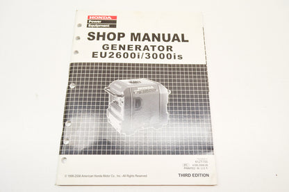 OEM Honda 3rd Edition Shop Manual Generator EU2600i EU3000is