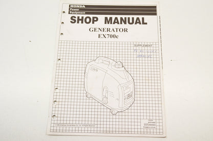 OEM Honda 61ZT300Z Shop Manual Supplement Generator EX700c