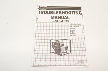 OEM Honda Troubleshooting Manual Supplement Generators