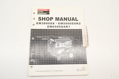 OEM Honda Shop Manual EM3800SX EM5000SXK2 EM6500SXK1