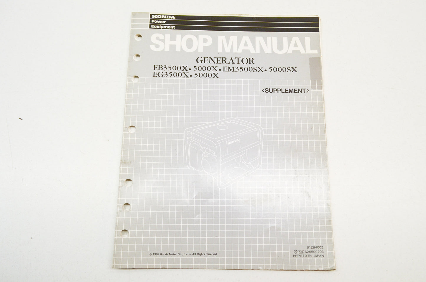 OEM Honda 61ZB400Z EB/EG/EM3500X Service Manual