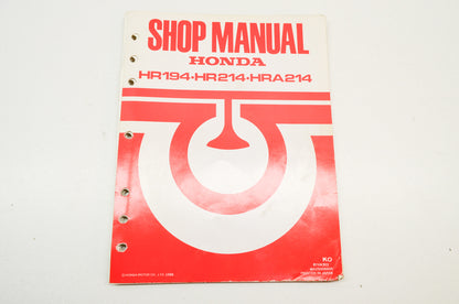 OEM Honda Shop Manual HR194 HR214 HRA214