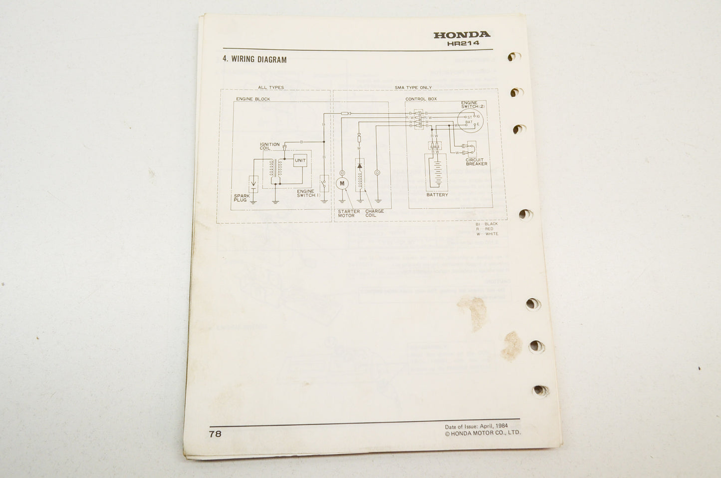 OEM Honda Shop Manual HR194 HR214 HRA214