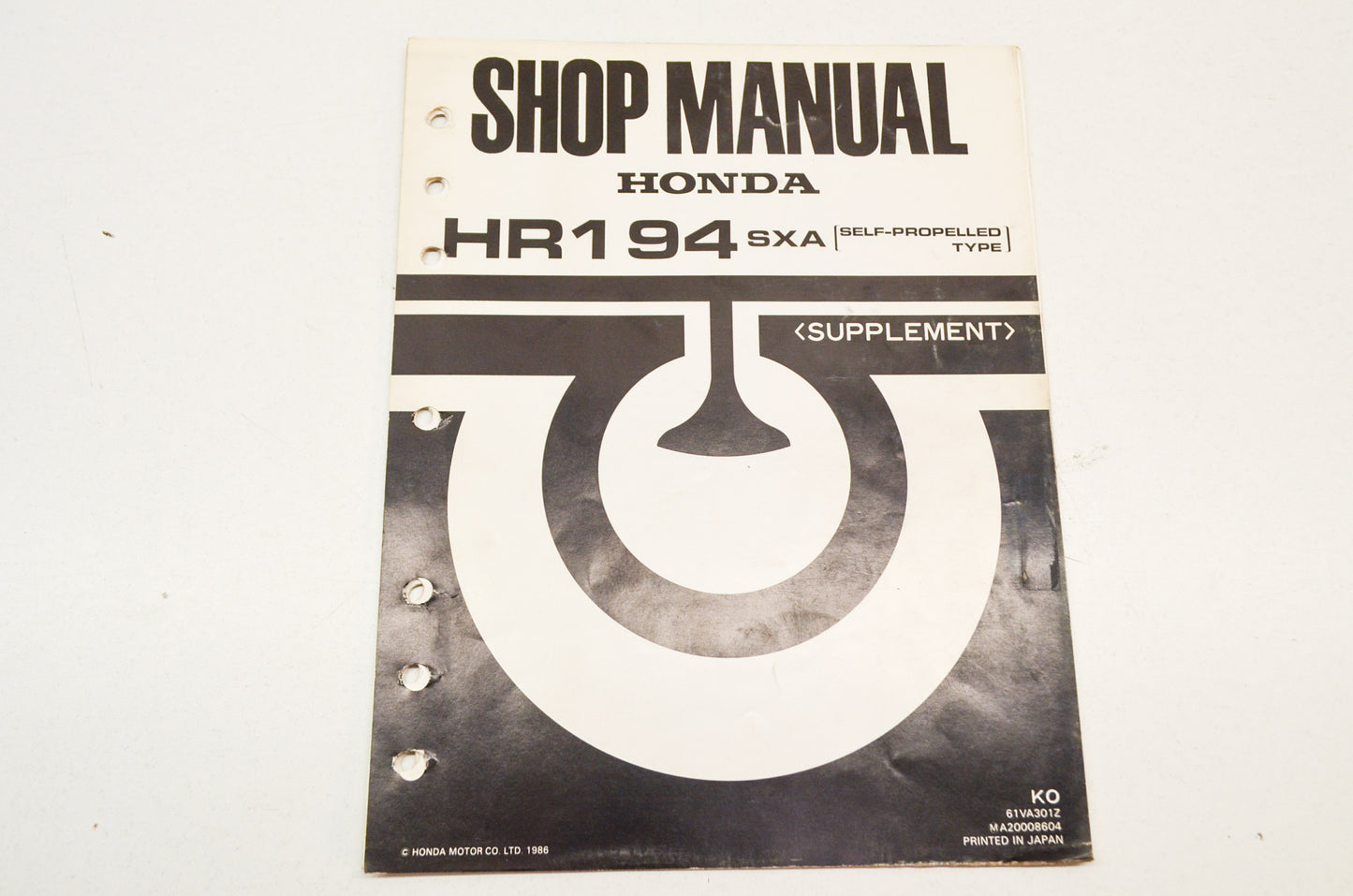 OEM Honda 61VA301Z Shop Manual Supplement HR194SXA