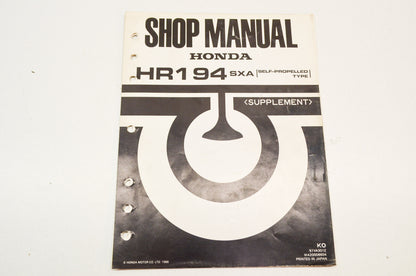 OEM Honda 61VA301Z Shop Manual Supplement HR194SXA
