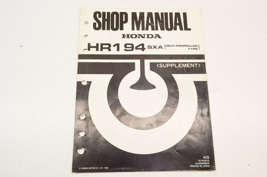 OEM Honda 61VA301Z Shop Manual Supplement HR194SXA
