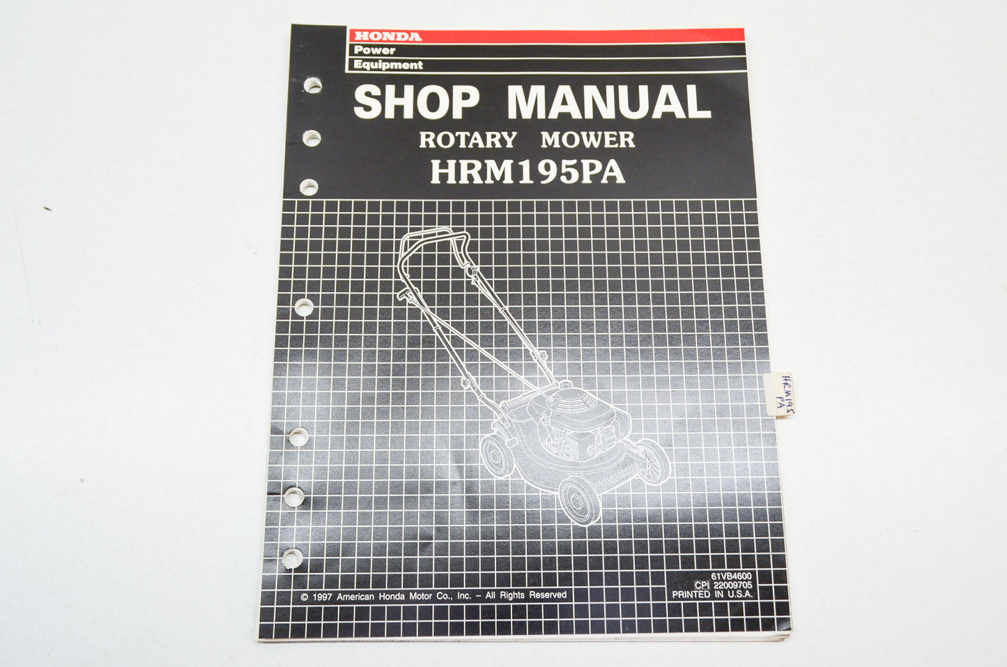 OEM Honda 61VB4600 Shop Manual Rotary Mower HRM195PA