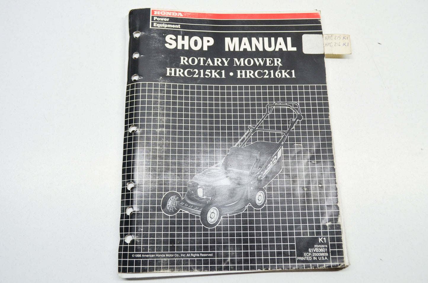 OEM Honda Shop Manual Rotary Mower HRC215K1 HRC216K1