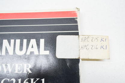 OEM Honda Shop Manual Rotary Mower HRC215K1 HRC216K1