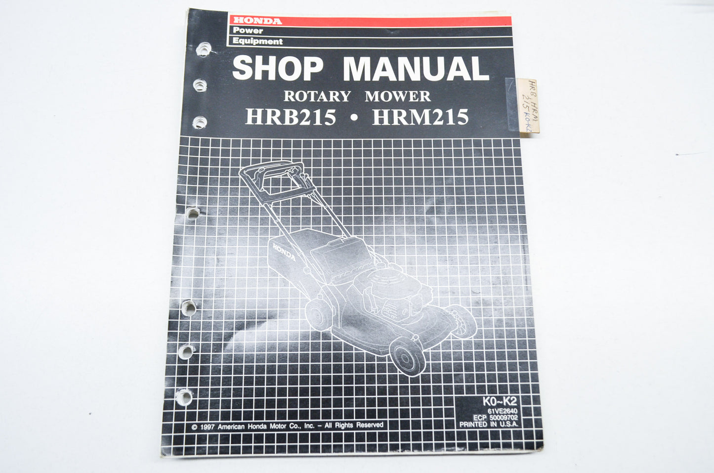 OEM Honda Shop Manual Rotary Mower HRB215 HRM215