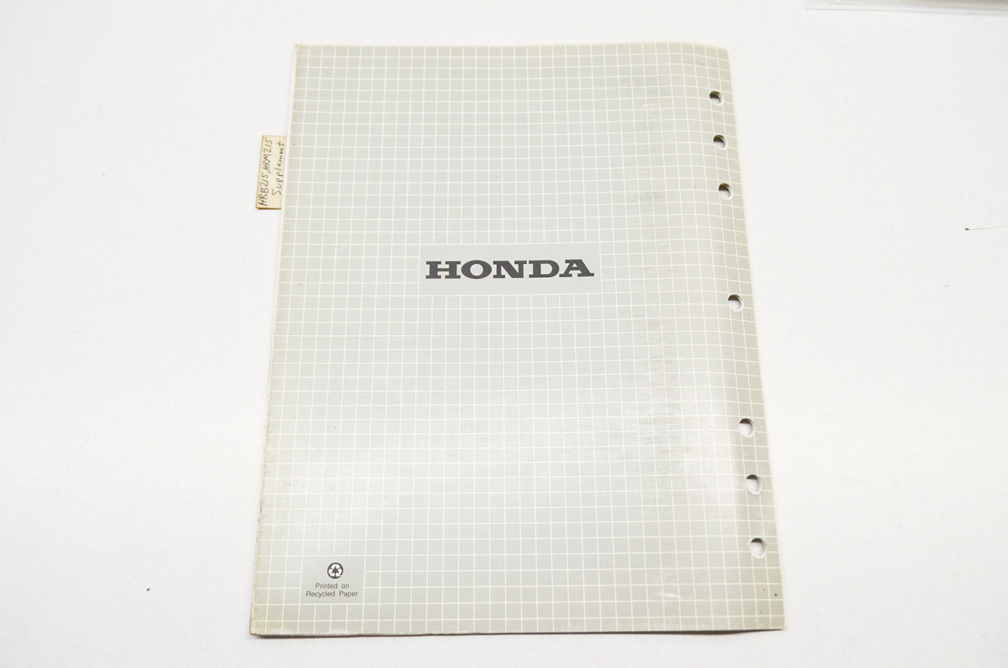 OEM Honda 61VE2630Z Shop Manual Supplement Rotary Mower HRB215 HRM215