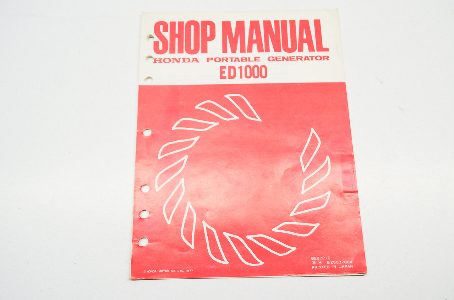 OEM Honda 6287210 Shop Manual ED1000