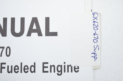 OEM Honda 61ZJ110V Engines Shop Manual Supplement GX620K1 GX670