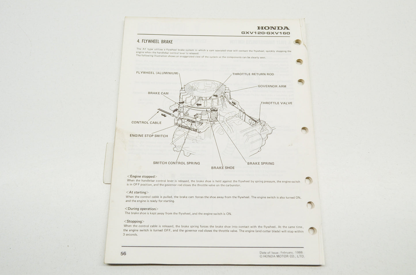 OEM Honda Shop Manual GXV120 GXV160