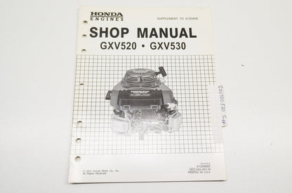 OEM Honda 61Z0A00Z Engines Shop Manual Supplement GXV520 GXV530