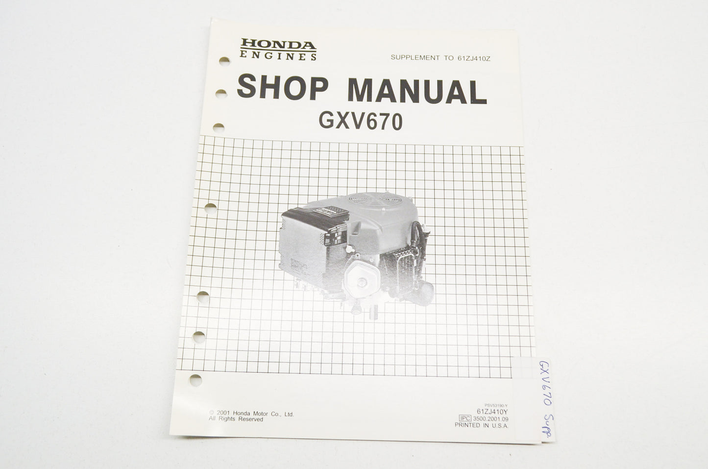 OEM Honda 61ZJ410Y GXV670 Engine Shop Manual