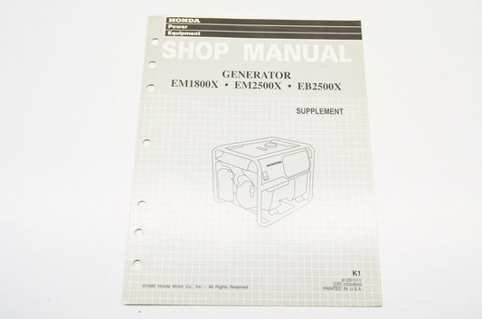 OEM Honda 61ZB101Y Shop Manual Supplement Generator EM1800X EM2500X EB2500X