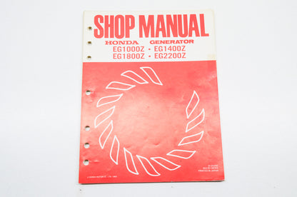 OEM Honda Shop Manual Generator EG1000Z EG1400Z EG1800Z EG2200Z