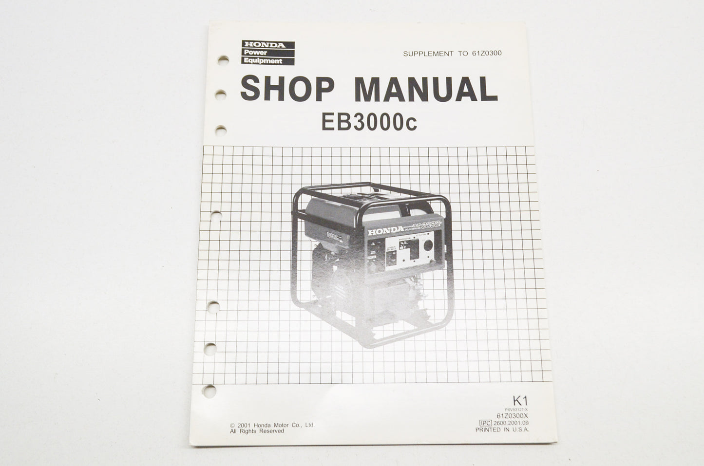 OEM Honda 61Z0300X EB3000C (K1) Service Manual