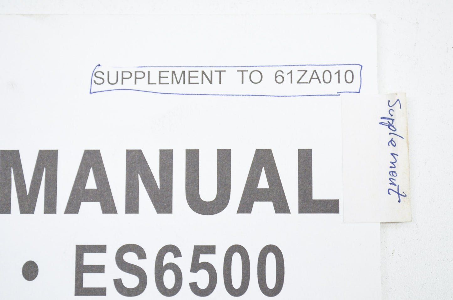 Honda Shop Manual Supplement EX5500 ES6500