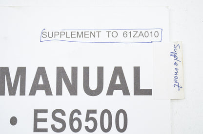 Honda Shop Manual Supplement EX5500 ES6500