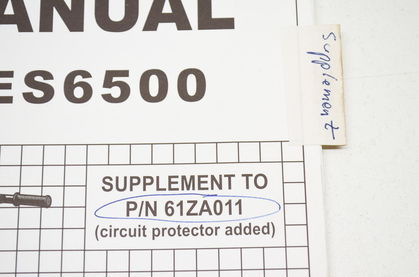 OEM Honda Shop Manual Supplement EX5500 ES6500