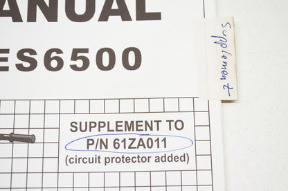 OEM Honda Shop Manual Supplement EX5500 ES6500